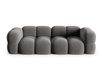 Cosmopolitan Design Sof&aacute; 4 plazas de terciopelo gris