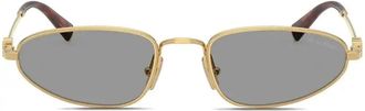 Miu Miu Eyewear Oval-Frame Sunglasses - Womens - Metal/Acetate