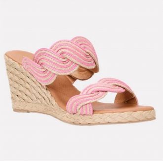 Andr&eacute; Assous Womens Nolita Twist Wedge Sandals In Natural/pink