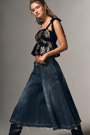 Pilcro Mid-Rise Culotte Jeans