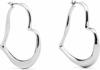 Kate Spade New York heart hoop earrings in Silver at Nordstrom