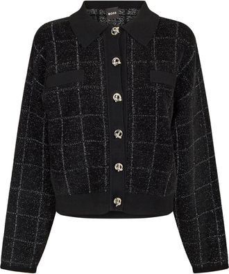 HUGO BOSS Womens Fironia 10263341 01 Knitted Top in Black - Size 8 UK