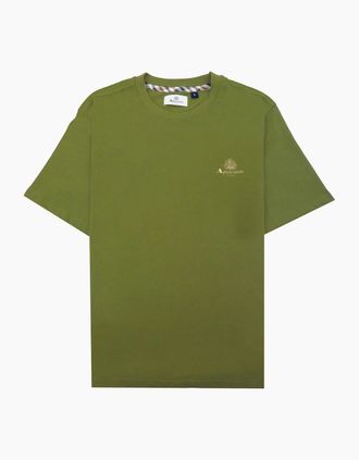 Aquascutum Mens Aquascutum Active Small Logo T Shirt Army Green - Size: 36