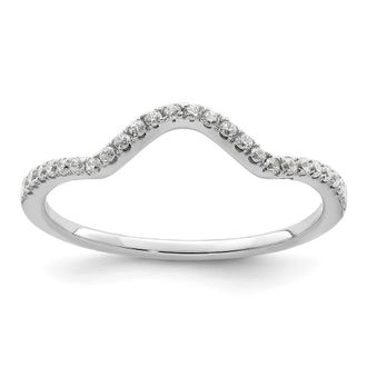 Diamond2Deal 14k White Gold Lab Grown Diamond Wedding Band Ring 0.16Ct Clarity- VS Color- G-H
