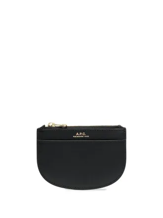 A.P.C. rounded leather purse - women - Calf Leather/Cotton - One Size - Black