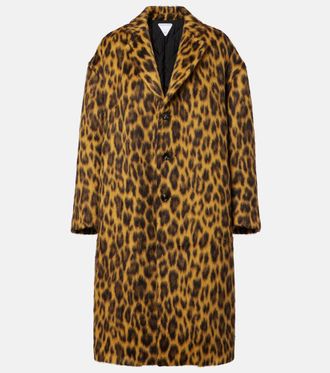 Bottega Veneta Leopard-print alpaca, wool, and silk coat