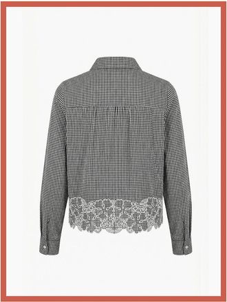 Nooki Design Womens Koren Embroidered Blouse In Black Gingham - Size: 10/8