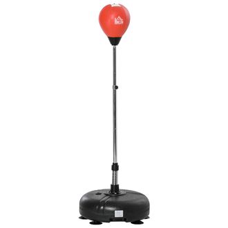 HOMCOM Saco De Boxeo De Pie Ajustable En Altura De 4 Niveles Punching Ball Con Base Rellenable Guantes E Inflador Para Adultos Y Adolescentes &Oslash;45x132-158 Cm