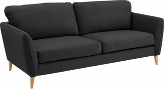 HOME AFFAIRE 3-Sitzer »MARSEILLE 3er Sofa 206 cm, Cord, Flachgewebe, Struktur, Webstoff« Massivholzbeine Eiche, Landhausstil, Wellenunterfederung