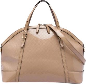 Gucci Pre-owned Vintage Satchel - Dames - Vintage Handtas - Beige - ONE Size - Leer - Vintage