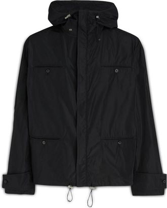 Ferragamo Drawstring-hem Hooded Jacket - Heren - Zomerjassen - Zwart - M - Polyester - Jassen