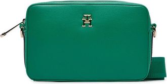 Tommy Hilfiger Essenti&euml;le cameratas - Dames - Schoudertassen - Groen - ONE Size - Leer - Tassen
