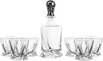 Adda Home Set de De 6 dorado de cristal 10x10x25cm