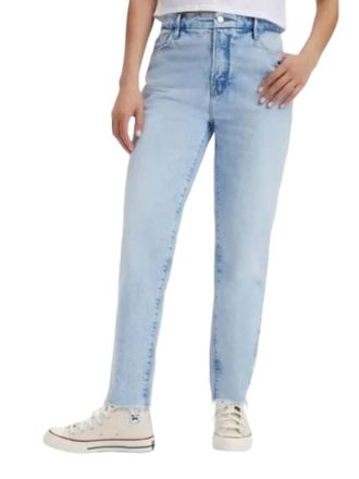 Good American High Waist Raw Hem Slim Jeans In Indigo