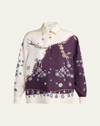 Versace Printed Silk Twill Shirt