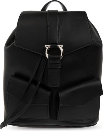 Ferragamo Backpacks, female, Black, Size: ONE SIZE Leather Backpack