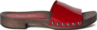 Miu Miu Sliders, female, Red, Size: 10 US Patent Leather Slide