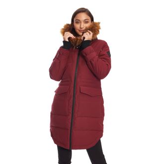 Alpine North UKON - Vegan Down Drawstring Winter Parka in Oxblood at Nordstrom, Size X-Small
