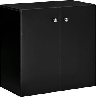 HOMCOM Freestanding Storage Cabinet w/ Two Shelves Wooden Sideboard - Black | TJ Hughes