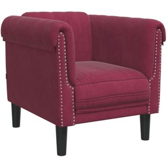 vidaXL Sill&oacute;n De Terciopelo Rojo Tinto Vidaxl