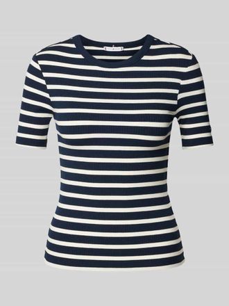 Tommy Hilfiger T-Shirt in Ripp-Optik in Marine, Größe XXL