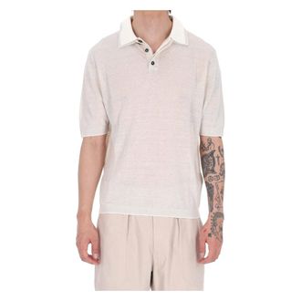 Eleventy Polo Shirts, male, Beige, Size: M Polo con doppio colletto
