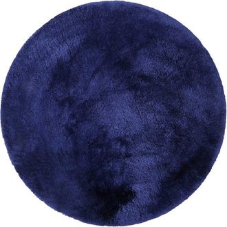 Homie Living Alfombra redonda de baño en microfibra, antideslizante, marino, D.90