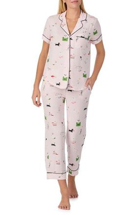 Kate Spade New York print crop pajamas in Pink Multi at Nordstrom, Size X-Small