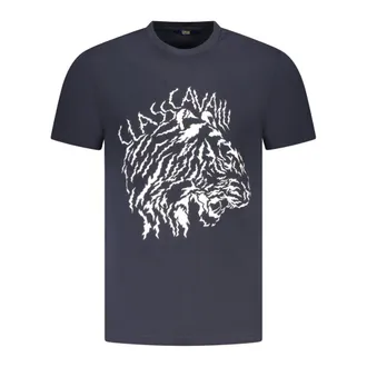 Cavalli T-Shirts, male, Blue, Size: 2XL Short Sleeve T-Shirt