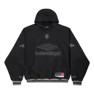 Balenciaga 3B Football Polo Hoodie Black Anthracite 827939TTVQ81066
