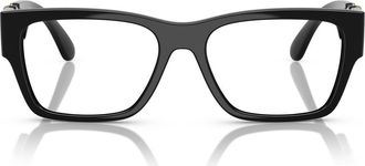 Versace 55mm Pillow Optical Glasses in Shiny Black at Nordstrom