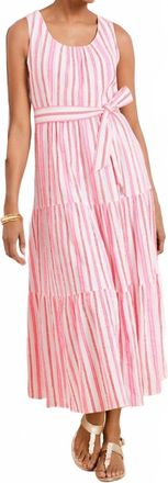 Talbots Gauze Maxi Dress In Pink/white