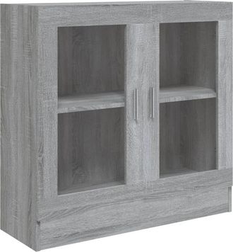 vidaXL Vitrine Cabinet Grey Sonoma 82.5x30.5x80 cm Engineered Wood Vidaxl