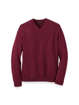 Paul Fredrick Washable Merino Wool V-neck Sweater in Burgundy at Nordstrom, Size Xx-Large