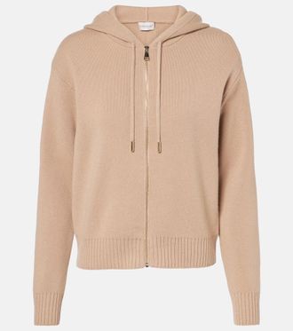 Moncler Zip-up wool and cashmere hoodie