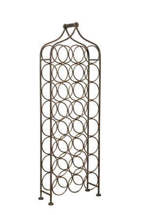 Biscottini International Biscottini - Portavasos De Vino Portabotellas De Hierro Forjado Bodega 107x35 Expositor De Vino De Pie Portavinos 24 Botellas Tienda De Vinos