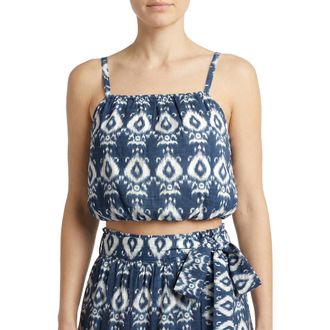 Change of Scenery Dani Bubble Crop Top in Tivara Ikat at Nordstrom, Size X-Small