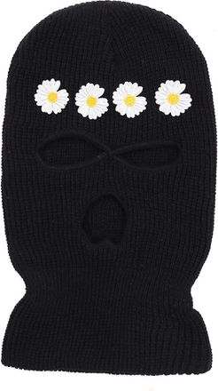 Generic ISWMM 3 Hole Ski Mask Knit Cap Funny Embroidery Winter Warm Outdoor Riding Windproof Mask Balaclava Black