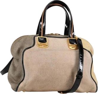 Fendi Pre-owned Handbags, female, Beige, Size: ONE SIZE Pre-owned Canvas handbags