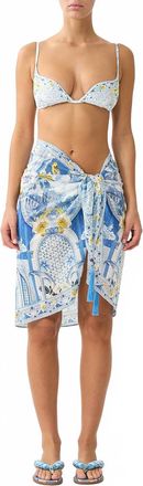 Camilla Woven With Tassels Short Sarong In De Nada Granada