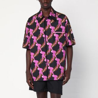 Gucci Brown/purple printed cotton shirt