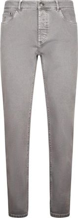 Brunello Cucinelli Traditionele Vijf-zakken Broek - Heren - Slim Fit Jeans - Grijs - XL - Katoen - Jeans