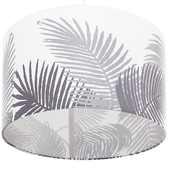 Beliani Beliani - L&aacute;mpara De Techo Blanca Y Gris Con Motivos En Forma De Hoja 1 Luz Ziller