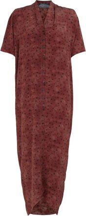 Cortana Lady bug- zijden jurk stippen print- - Dames - Maxi kleedjes - Rood - XL - Kleedjes