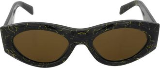 Prada Dark Brown Oval Ladies Sunglasses PR 20ZS 19D01T 53