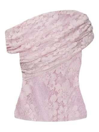 Self Portrait laced draped top - Roze