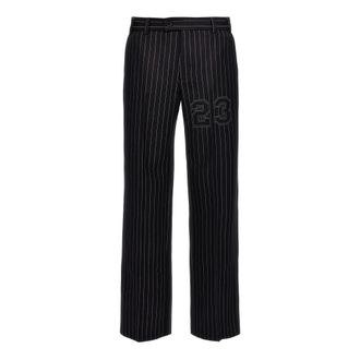Off-white Broeken, Heren, Blauw, M, Wol, 23 Pinstripes Pants