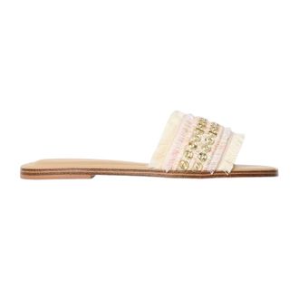 Aldo Aldo Dames/Dames Nalani Ge&euml;mbelliseerde Platte Slippers (Neutraal)