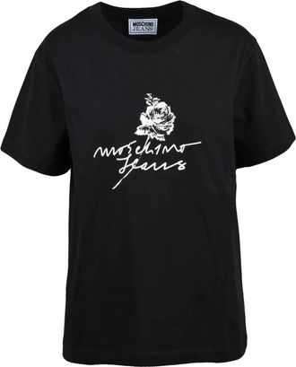 Moschino Jeans T-shirt - Dames - T-shirts - Zwart - S - Katoen - Tops