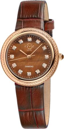 Gevril Group Arezzo Quartz Diamond Brown Dial Ladies Watch 13304